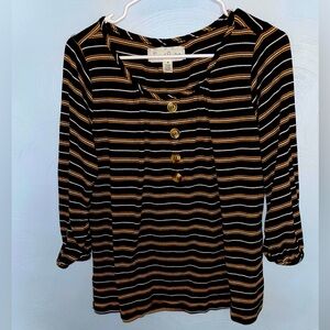 Women’s Size M French Laundry Striped LS T-Shirt